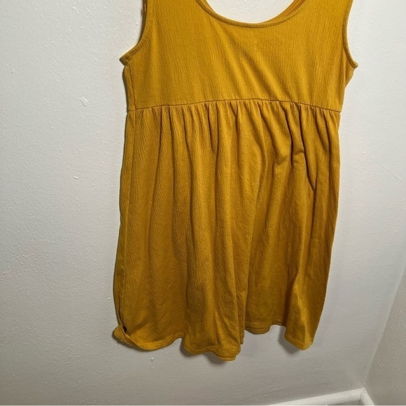 Wild Fable Tie-Strap Babydoll Textured Knit Dress Mustard Yellow - Picture 12 of 12